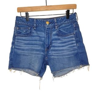 American Eagle, Jean Shorts, Hi-Rise Shortie, Super Stretch, Frayed, Women's  6